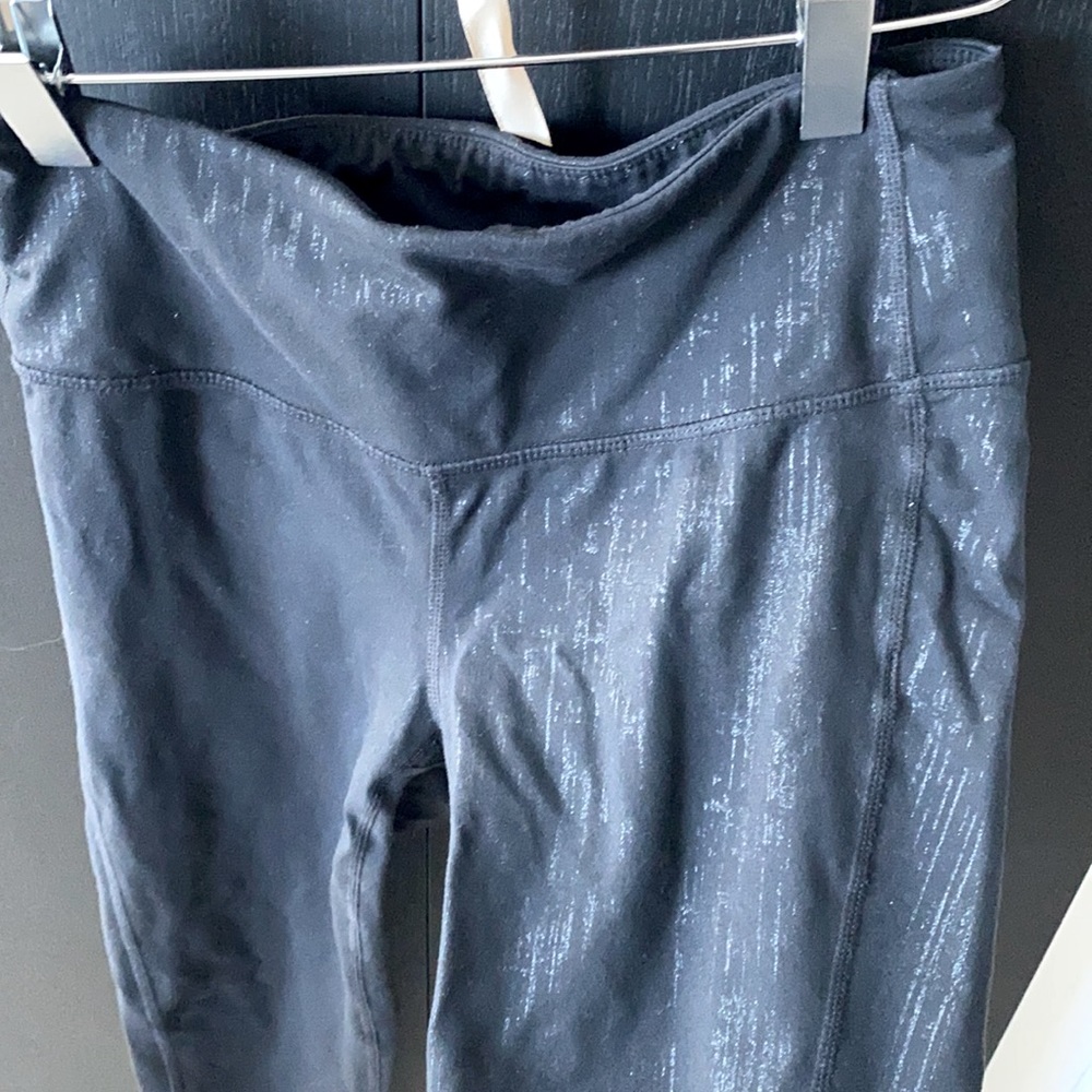 Athleta leggings with subtle shimmering patterns
